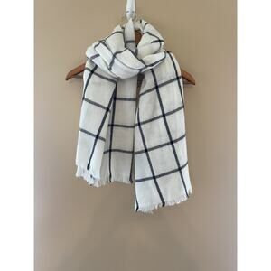 Express Unisex Black & Ivory Scarf 31”x 72”